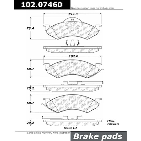Centric Parts CTEK Metallic Pad, 102.07460 102.07460